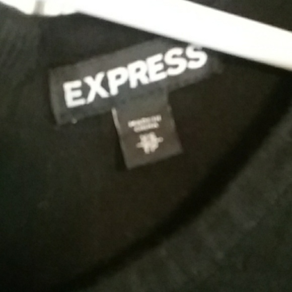 Express mesh sleeve black mini dress - Picture 2 of 3